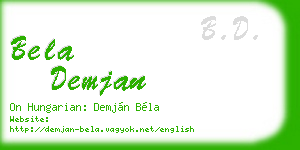 bela demjan business card