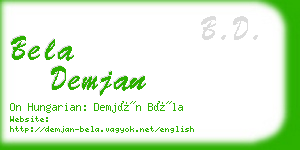 bela demjan business card